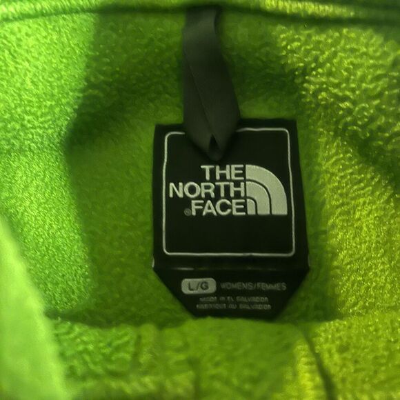 North Face Green Casual Fleece Jacket Women Large - Picture 3 of 6